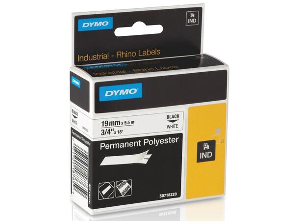Tape DYMO D1 permanent 19mmx5,5m hvit 